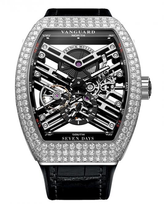 Best FRANCK MULLER Vanguard 7 Days Power Reserve Skeleton V 45 S6 SQT D OG NR Replica Watch